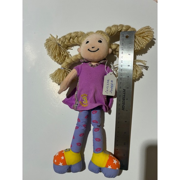 Carissa Rag Doll Blonde Pigtails Purple Dress Lip Print Leggings Shoes - Picture 3 of 11